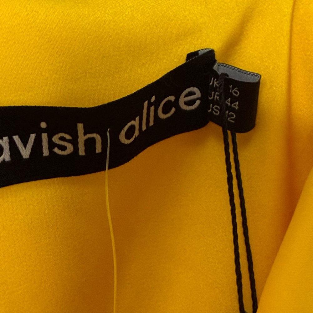 Lavish Alice Emma Cowl Neck Mini Wrap Formal Cocktail Dress in‎ Yellow NWT Sz 12 - Picture 11 of 14
